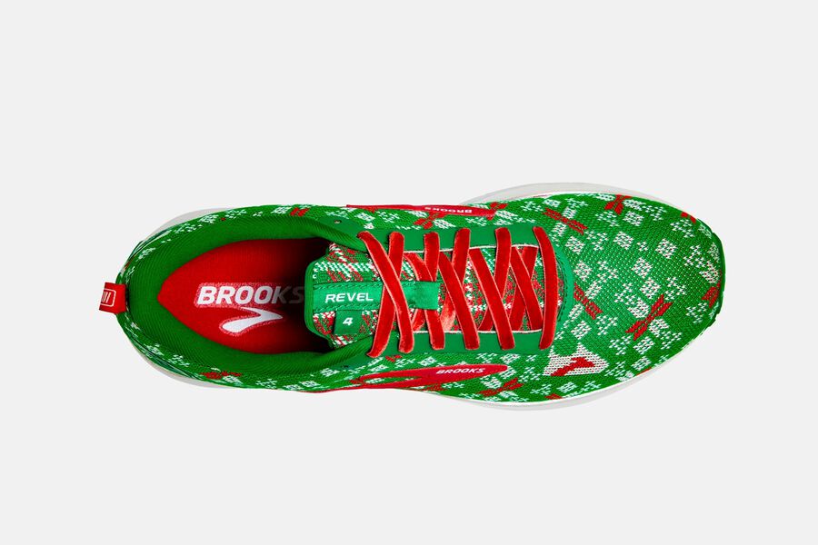 Revel 4 Road Brooks Running Shoes NZ Womens - Green/Red/White - NOHIYJ-843